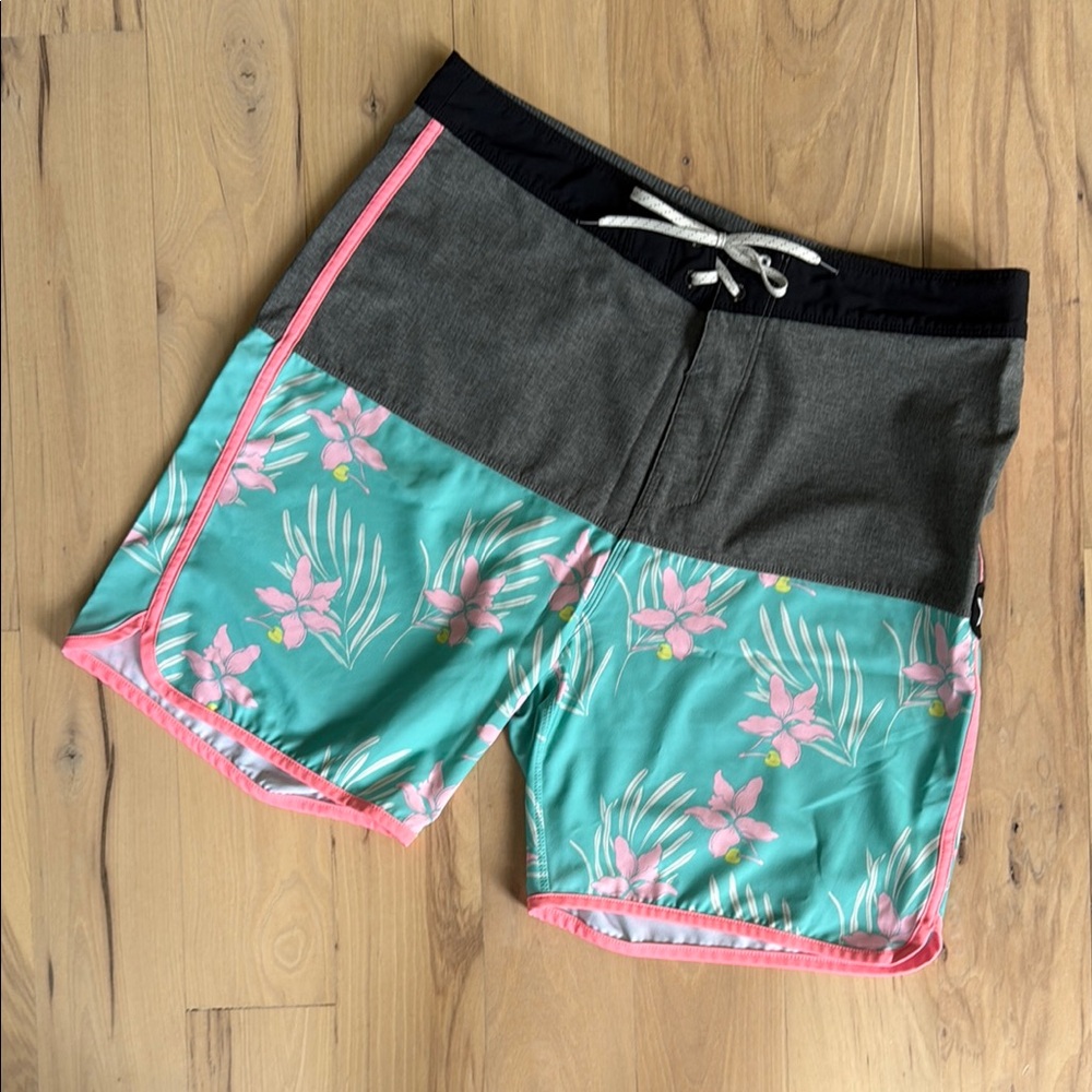 Hurley Tropical Teal and Pink Board Shorts